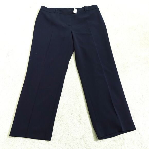 NWT Talbots Womens Trouser Work Pants Pleated Front Straight Leg Navy Size 14 - Picture 2 of 9